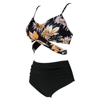 High Waist  Sexy Bikini Set Swimsuit Floral Beachwear V-Neck Bathing Suits Female