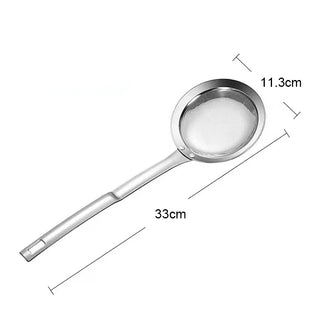 Filter Scoop Stainless Steel Fat Skimmer Spoon Fine Mesh Strainer Food Strainer With Handle Kitchen Oil Skimmer Strainer FU