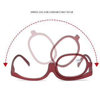 Women Magnifying Glasses Makeup Reading Glass Folding Eye Make Up Reading Glass PC Frame +1.0~+4.0 Resin Lens