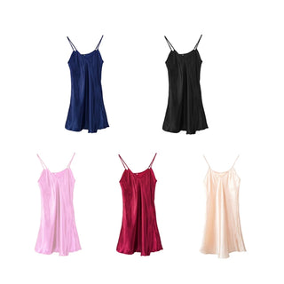 Women's Satin Nightgown Spaghetti Straps Sleep Dress Sexy