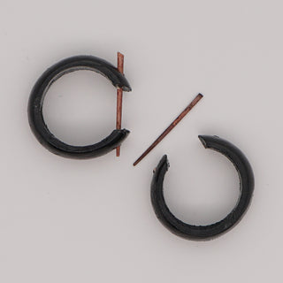 Go2BoHo Black New Fashion Natural Wooden Ear Decoration Loop Hippy Style Earrings for Man and Women Jewelry as Gift