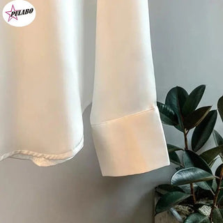 Satin Shirt Womens Clothing Silk Shirts Vintage Blouse Office Lady Sheer Top Longsleeve Dress Shirt Ladies Overshirt Alodia Store