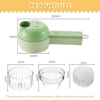 4in 1 Electric Food Processor USB Rechargeable Handheld Vegetable Slicer Multifunctional