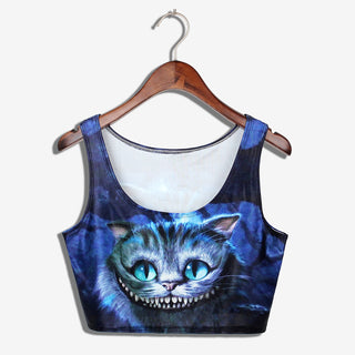 VIP FASHION Summer Sexy Women sense mànigues O Croptops 3D Printed Tank Tops Crop Casual Super Short Arms Tops Streetwear 2023