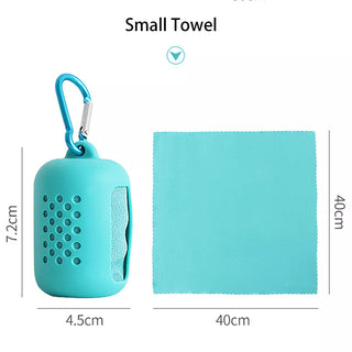 Quick Drying Microfiber Towel Sports Running Outdoor Camping Towel Portable Fitness Gym Towel Yoga Beach Travel Silicone Bag