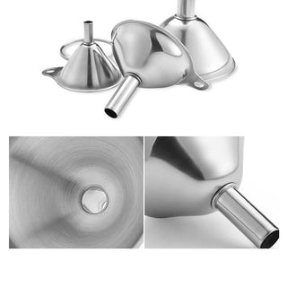 Stainless Steel Funnel Three-piece Set  Mini Funnel Oil Spill Wine Spill Tool Liquid Dispenser Kitchen Funnel Set  Entonnoir