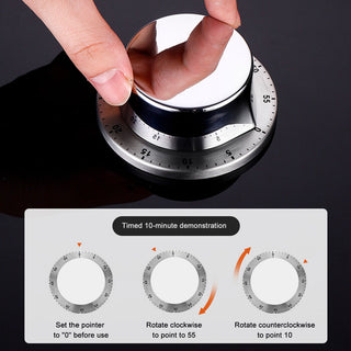 Stainless Steel Kitchen Timer with Magnetic Base Manual Mechanical Cooking Timer Countdown Cooking Tools KitchenTimer