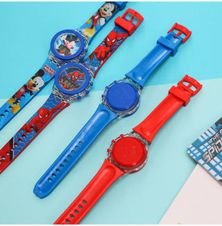 Disney Kid Cartoon Glowing Watch Marvel Spider-Man Boy Unicorn Princess Elsa Flash Electronic Digital Student Toy Clock Relogio