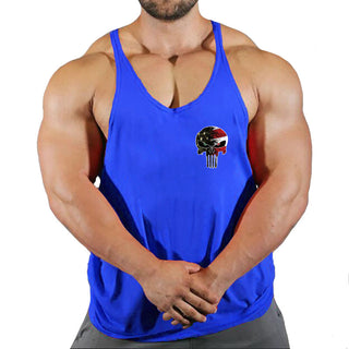 Skull Fitness Clothing Bodybuilding Shirt Men Top Fitness Sleeveless Sweatshirt Gym T-shirts Suspenders Man Men's Vest Stringer