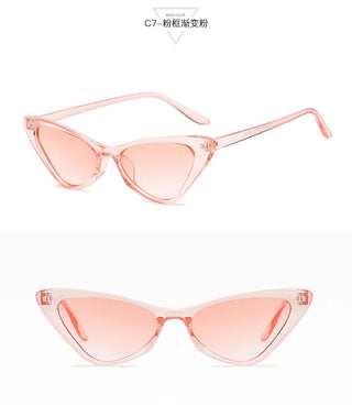 Fashion Women's Luxury Cat Eye Sunglasses Triangle Vintage Design UV400es Unisex ALODIA STORE