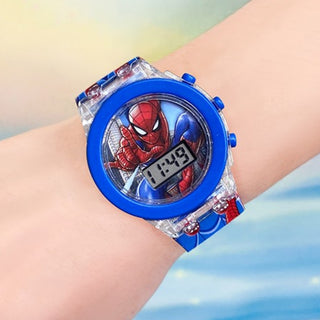 Disney Kid Cartoon Glowing Watch Marvel Spider-Man Boy Unicorn Princess Elsa Flash Electronic Digital Student Toy Clock Relogio