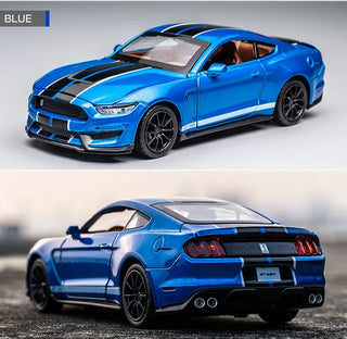 1:32 High Simulation Supercar Ford Mustang Shelby GT350 Car Model Alloy Pull Back Kid Toy Car 4 Open Door Children's Gifts GT500