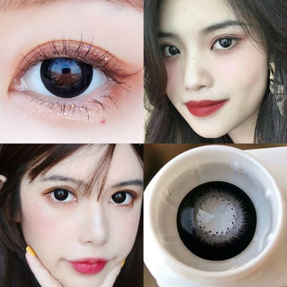 OVOLOOK-2pcs/Pair Contact Lenses Free Shipping Big Black Lenses Comestic Eye Color Lens 14.5mm Alodia Store