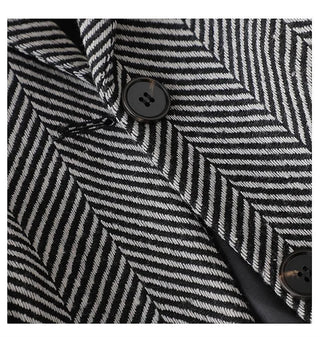 Women Coffee Stripe Formal Blazer business New