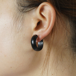 Go2BoHo Black New Fashion Natural Wooden Ear Decoration Loop Hippy Style Earrings for Man and Women Jewelry as Gift