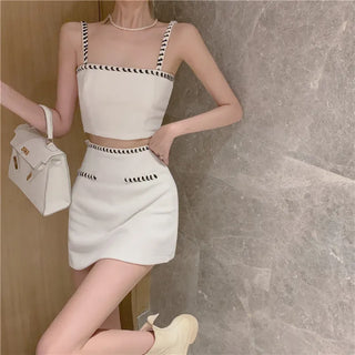 skirt 2 Piece Set Short Tank Top High Waist Skirt Suit Summer Outfits