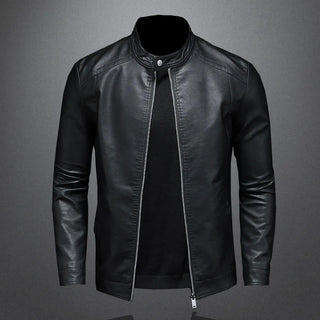 Mens Moto Biker Leather Coat