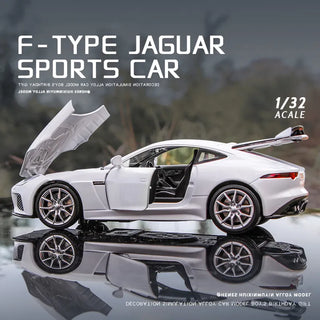 Jaguar F-type Sports Car Model Toy Simulation Sound Light Pull Back Alloy Die Cast Toys Vehicle For Boys Girls