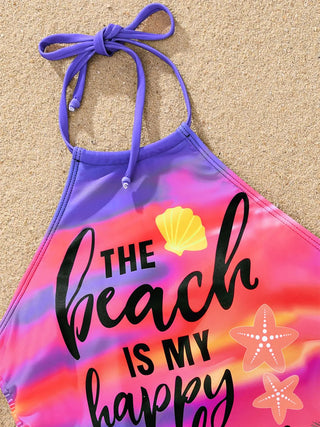 Gradient Coconut Tree Halter Tankini Set Vintage Alodia Store