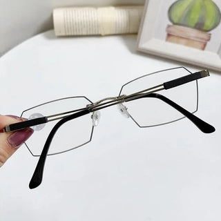 Anti-Blue Light Reading Glasses Metal High Definition Frame Eye Protection Ultra Light Office Eyeglasses Eyewear For Men Women