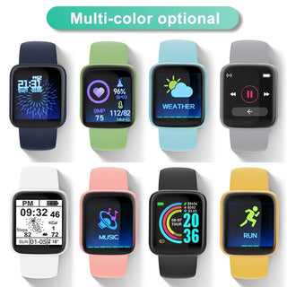 Smart Watch Kids Bluetooth Fitness Tracker Macaron Smartwatch for Men Women Blood Pressure Smart Bracelet for Android IOS