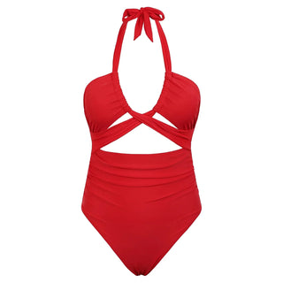 2024 Sexy Halter Cut Out One Piece Swimsuit Women