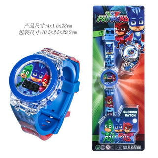 Disney Kid Cartoon Glowing Watch Marvel Spider-Man Boy Unicorn Princess Elsa Flash Electronic Digital Student Toy Clock Relogio