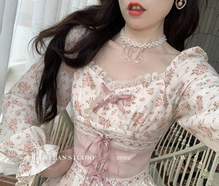 2023 Spring Pink Floral Elegant Dress Women