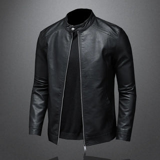 Mens Moto Biker Leather Coat