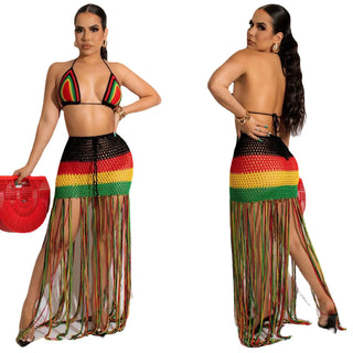 Bodyconclothes Colorful Hand Crochet Two Piece Set