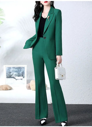 New Fashion Blazer Coat Trousers Two Piece Women's Elegant Casual Suit Jacket Pants Set