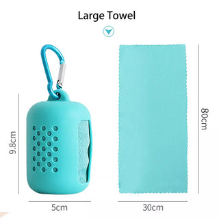 Quick Drying Microfiber Towel Sports Running Outdoor Camping Towel Portable Fitness Gym Towel Yoga Beach Travel Silicone Bag