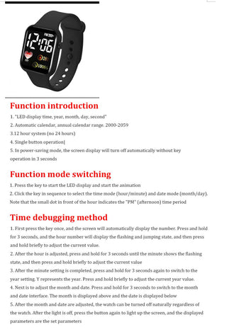 Digital Smart sport watch Women watches digital led electronic wristwatch fitness wristwatch Men kids hours hodinky