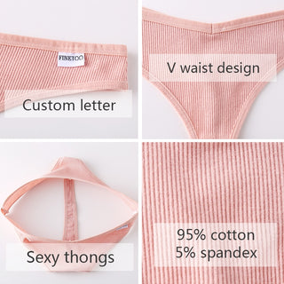 3Pcs/Set Women Cotton Thongs Panties Sexy Low Waist G-String Briefs Ladies lringerie.