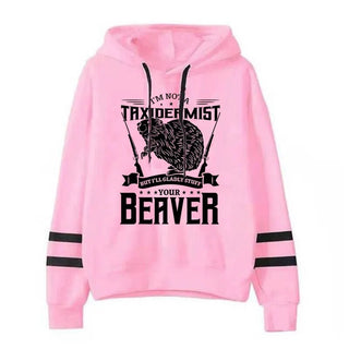 Beaver Hoodies Women Vintage Longsleeve Sweatshirts Female Cartoon Animal Fashion Hoodies Firearms Print Casual Women's Clothing Alodia Store
