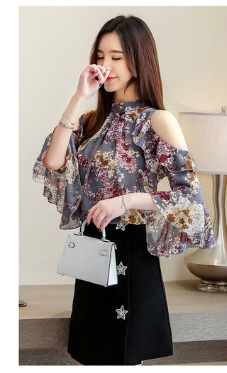 2023 Womens Sleeve Butterfly Sleeve Chiffon