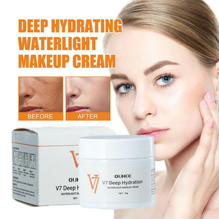 V7 Deep Hydration Waterlight Face Makeup Cream Brighten Skin Tone Fade Blemishes Moisturizing Non Greasy Whitening Facial Cream