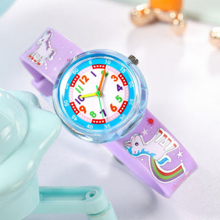 Cartoon bee flower watch children fashion casual unicorn pony kids quartz watches for student boys girls clock girl watch