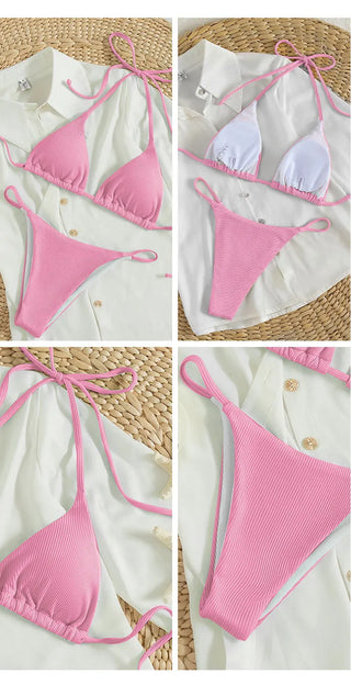 2024 Special Pit Stripe Fabric Bikini Set