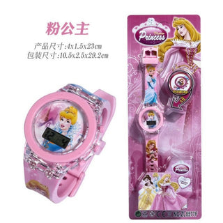 Disney Kid Cartoon Glowing Watch Marvel Spider-Man Boy Unicorn Princess Elsa Flash Electronic Digital Student Toy Clock Relogio