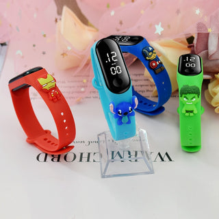 Disney Mickey Mouse Children Watches For Girls Electronic Bracelet Sports LED Spiderman iron Man Doll Kids Watch Waterproof