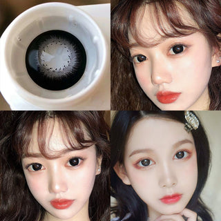 OVOLOOK-2pcs/Pair Contact Lenses Free Shipping Big Black Lenses Comestic Eye Color Lens 14.5mm Alodia Store