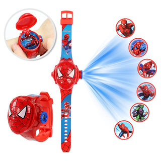 Disney Kid Cartoon Cool Ptojectio Watch Marvel Spider-Man Boy Unicorn Princess Elsa Flash Electronic Digital Student Toy Clock