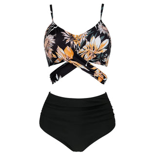 High Waist  Sexy Bikini Set Swimsuit Floral Beachwear V-Neck Bathing Suits Female