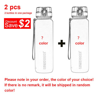 New 500/800/1000ml Sports Water Bottle BPA Free Portable Leak-proof Shaker bottel