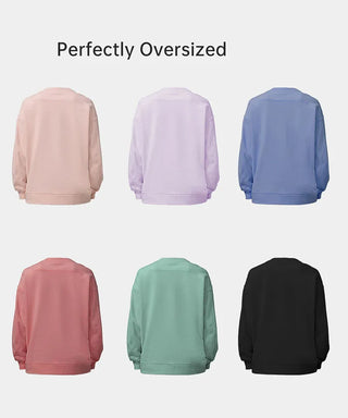 Perfectly Oversized Style Women Yoga Shirts Gym Sweatshirt Fitness Sports Pullover Long Sleeve Crop Top Workout Sportswear