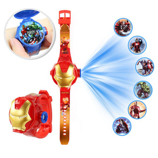 Disney Kid Cartoon Cool Ptojectio Watch Marvel Spider-Man Boy Unicorn Princess Elsa Flash Electronic Digital Student Toy Clock