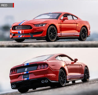 1:32 High Simulation Supercar Ford Mustang Shelby GT350 Car Model Alloy Pull Back Kid Toy Car 4 Open Door Children's Gifts GT500