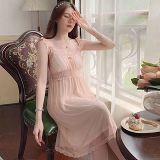 Long-sleeved Sexy Lace Home Clothes Night Gown Sleep Dress