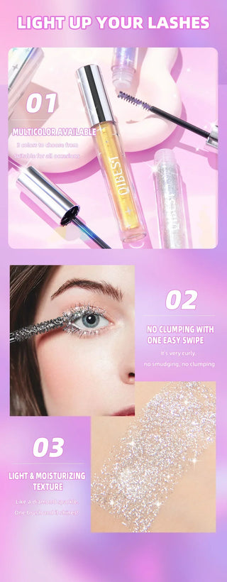 Waterproof Glitter Mascara Long Lasting Sparkle Diamond Eye Makeup - Alodia Store